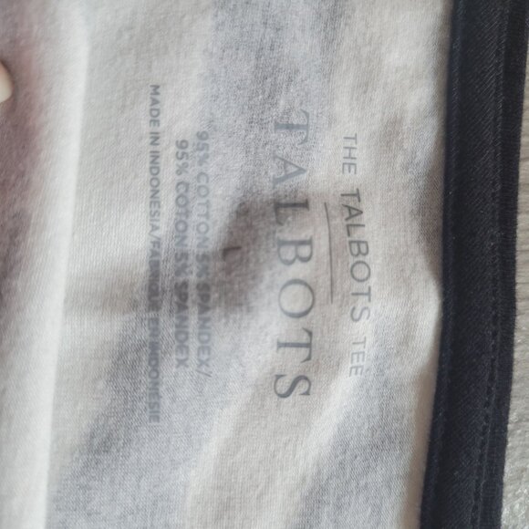 Talbots Zebra Print Boatneck 3/4 Sleeve Tee Shirt - Black/White Large - Picture 4 of 4